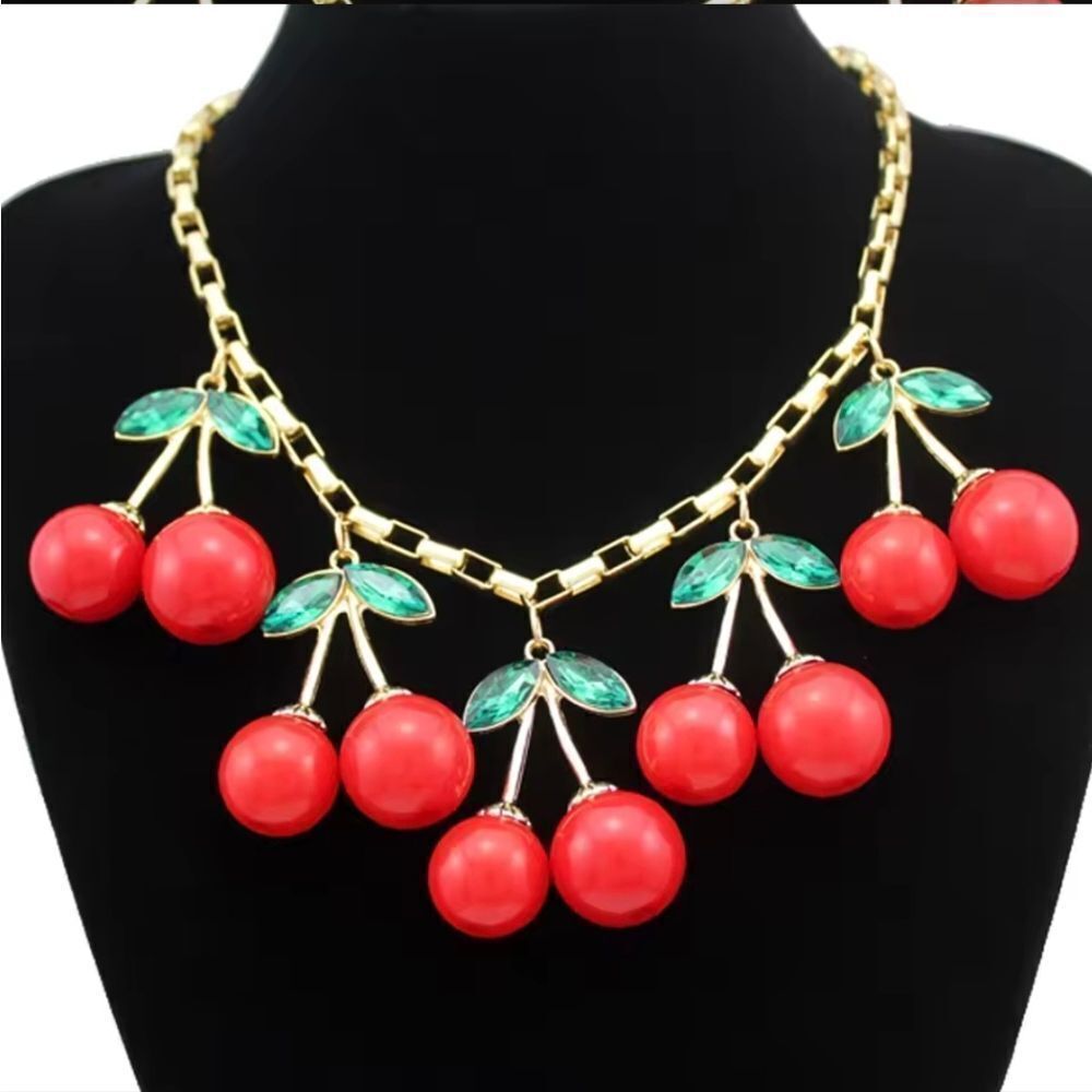 Cherry Statement Necklace Choker
